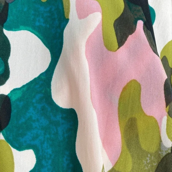 LOGO Lounge by Lori Goldstein Camo Print Sheer Mesh Hoodie - Picture 6 of 10